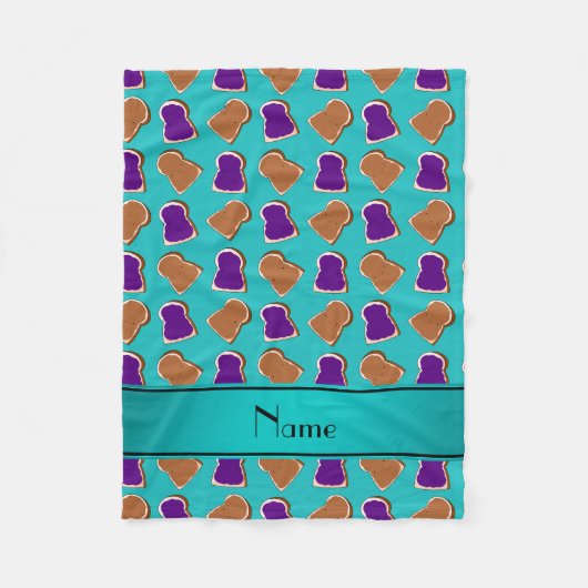 パーソナライズな一流のターコイズのピーナッツバターのゼリー フリースブランケット (正面)
