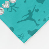 パーソナライズな一流のターコイズのフィギュアスケート フリースブランケット (角)