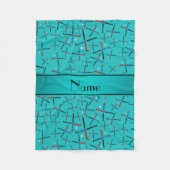 パーソナライズな一流のターコイズのフィールドホッケー フリースブランケット (正面)