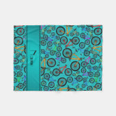 パーソナライズな一流のターコイズのマウンテンバイク フリースブランケット (正面(横))