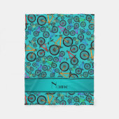 パーソナライズな一流のターコイズのマウンテンバイク フリースブランケット (正面)