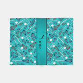 パーソナライズな一流のターコイズのラクロスパターン フリースブランケット (正面(横))