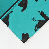 パーソナライズな一流のターコイズのロデオの雄牛の乗馬 フリースブランケット (角)