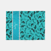 パーソナライズな一流のターコイズの女性の靴パターン フリースブランケット (正面(横))