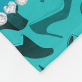 パーソナライズな一流のターコイズの女性の靴パターン フリースブランケット (角)