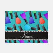 パーソナライズな一流のターコイズの虹のマニキュア ドアマット (正面)