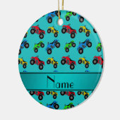 パーソナライズな一流のターコイズのatvパターン セラミックオーナメント (左)