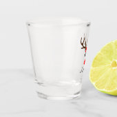 パーソナライズな一流のトナカイのクリスマスの休日 ショットグラス (左)