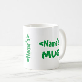 パーソナライズな一流のトリオの白い緑 コーヒーマグカップ