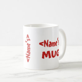 パーソナライズな一流のトリオの白い赤 コーヒーマグカップ