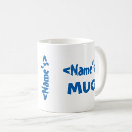 パーソナライズな一流のトリオの白い青 コーヒーマグカップ