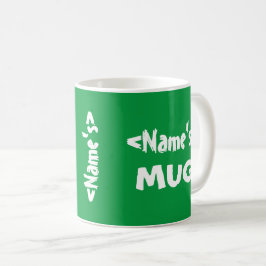 パーソナライズな一流のトリオの緑の白 コーヒーマグカップ
