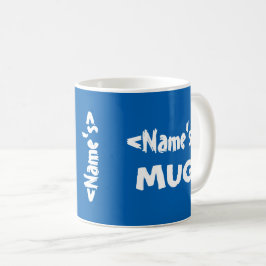 パーソナライズな一流のトリオの青い白 コーヒーマグカップ