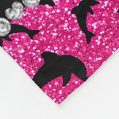 パーソナライズな一流のネオンショッキングピンクのグリッターのイルカ フリースブランケット (角)