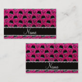 パーソナライズな一流のネオンショッキングピンクのグリッターの財布は曲がります コーリングカード (正面/裏面)
