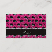パーソナライズな一流のネオンショッキングピンクのグリッターの財布は曲がります コーリングカード (裏面)