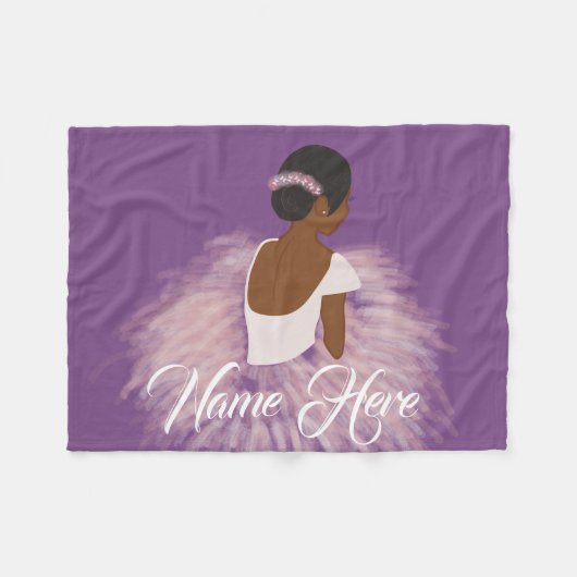 パーソナライズな一流のバレリーナのアフリカ系アメリカ人 フリースブランケット (正面(横))