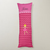 パーソナライズな一流のバレリーナのピンクのシェブロン ボディピロー (裏面 (縦))