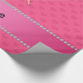 パーソナライズな一流のバレリーナのピンクのハート ラッピングペーパー (角)