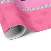パーソナライズな一流のバレリーナのピンクのハート ラッピングペーパー (ロールコーナー)