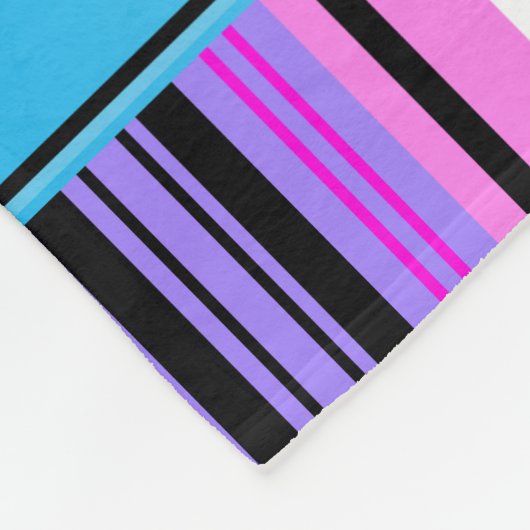 パーソナライズな一流のバレーボールのピンクの紫色のストライブ柄 フリースブランケット (角)