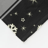 パーソナライズな一流のバレーボールの黒の雪片 フリースブランケット (角)