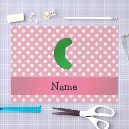 パーソナライズな一流のピクルスのピンクの水玉模様 薄葉紙 (クラフト)