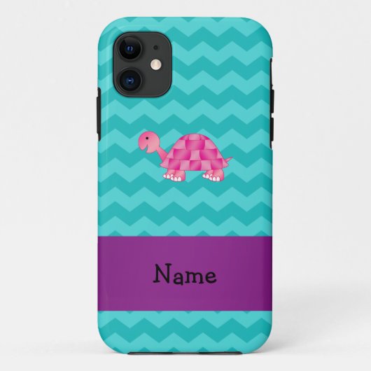 パーソナライズな一流のピンクのカメ Case-Mate iPhoneケース (裏面)