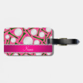 パーソナライズな一流のピンクのゴルフ・ボールのティーのハート ラゲッジタグ (裏面横)