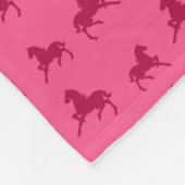 パーソナライズな一流のピンクのターコイズの馬パターン フリースブランケット (角)