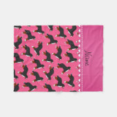 パーソナライズな一流のピンクのバーニーズ・マウンテン・ドッグ フリースブランケット (正面(横))