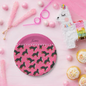 パーソナライズな一流のピンクのバーニーズ・マウンテン・ドッグ ペーパープレート (パーティー)