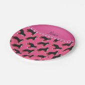 パーソナライズな一流のピンクのバーニーズ・マウンテン・ドッグ ペーパープレート (アングル)