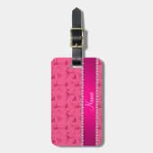 パーソナライズな一流のピンクのフィギュアスケート ラゲッジタグ (正面縦)
