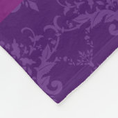 パーソナライズな一流のピンクのペンギンの紫色のダマスク織 フリースブランケット (角)