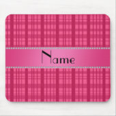 パーソナライズな一流のピンクの格子縞パターン マウスパッド (正面)