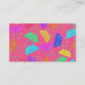 パーソナライズな一流のピンクの虹のヒョウの財布 名刺 (裏面)