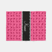 パーソナライズな一流のピンクの馬パターン フリースブランケット (正面(横))