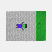 パーソナライズな一流のフランケンシュタインの灰色のこうもり フリースブランケット (正面(横))