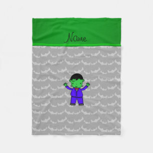 パーソナライズな一流のフランケンシュタインの灰色のこうもり フリースブランケット