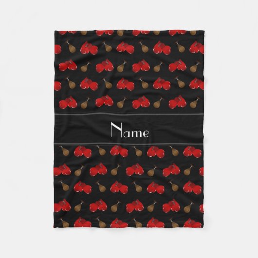 パーソナライズな一流のブラックボックスパターン フリースブランケット (正面)