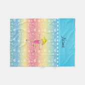 パーソナライズな一流のブロンドの体育専門家の虹のハート フリースブランケット (正面(横))