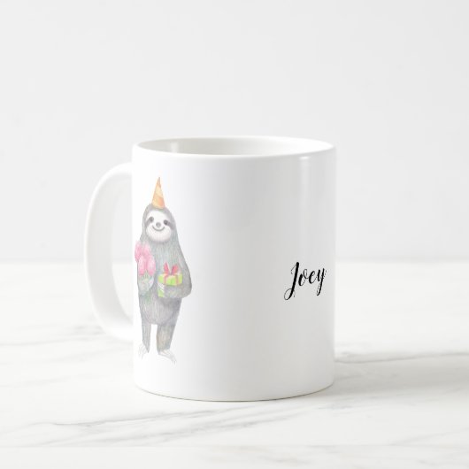 パーソナライズな一流のマグのかわいい怠惰の誕生日プレゼントのマグ コーヒーマグカップ (正面左)