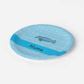 パーソナライズな一流のマナティーの青の泡 ペーパープレート (アングル)