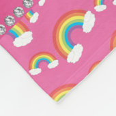 パーソナライズな一流のユニコーンのパステル調ピンクの虹 フリースブランケット (角)