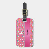 パーソナライズな一流のユニコーンのピンクの虹 ラゲッジタグ (正面縦)