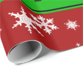 パーソナライズな一流のユニコーンの赤の雪片 ラッピングペーパー (ロールコーナー)