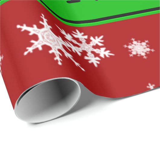 パーソナライズな一流のユニコーンの赤の雪片 ラッピングペーパー (ロールコーナー)