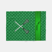 パーソナライズな一流のラクロスは緑のハートを付けます フリースブランケット (正面(横))