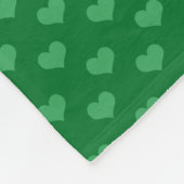 パーソナライズな一流のラクロスは緑のハートを付けます フリースブランケット (角)